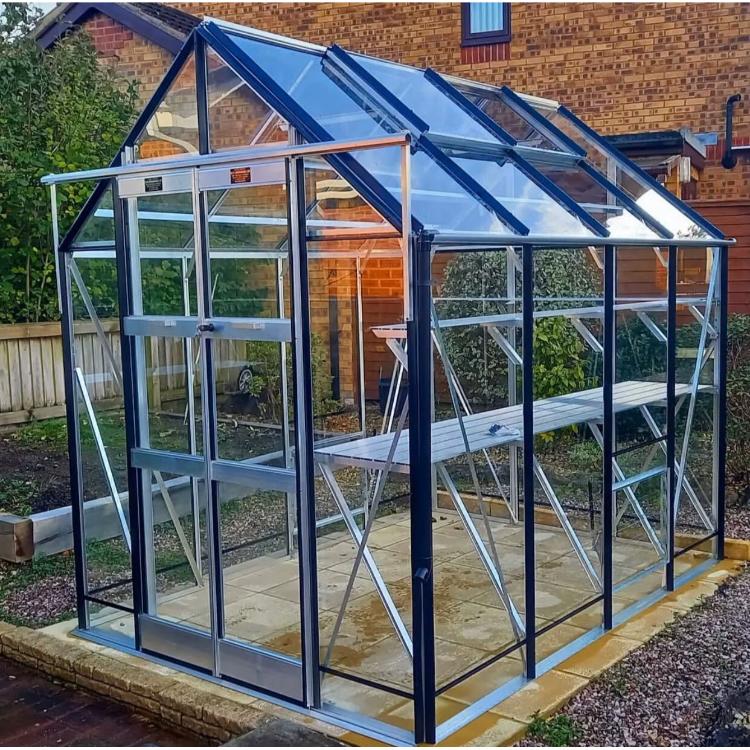 Elite GX 600 Greenhouse – aluminium finish, alternate view