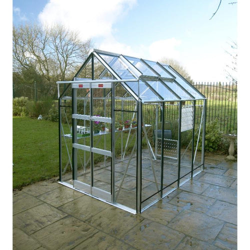 Elite GX 600 Greenhouse – aluminium finish with bar capping