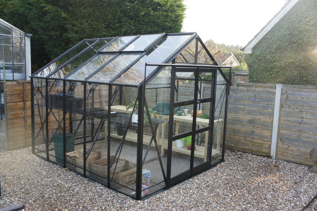 Elite GX 800 Greenhouse – 12x8 black powder-coated finish