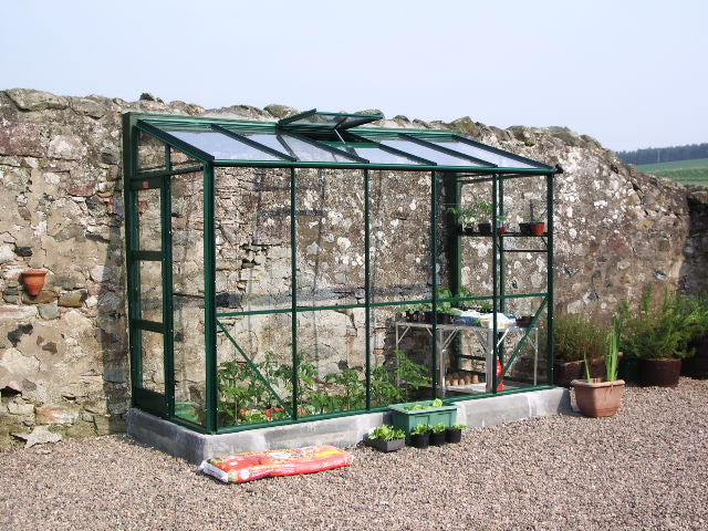 Elite Kensington Lean To Greenhouse – green powder-coated finish