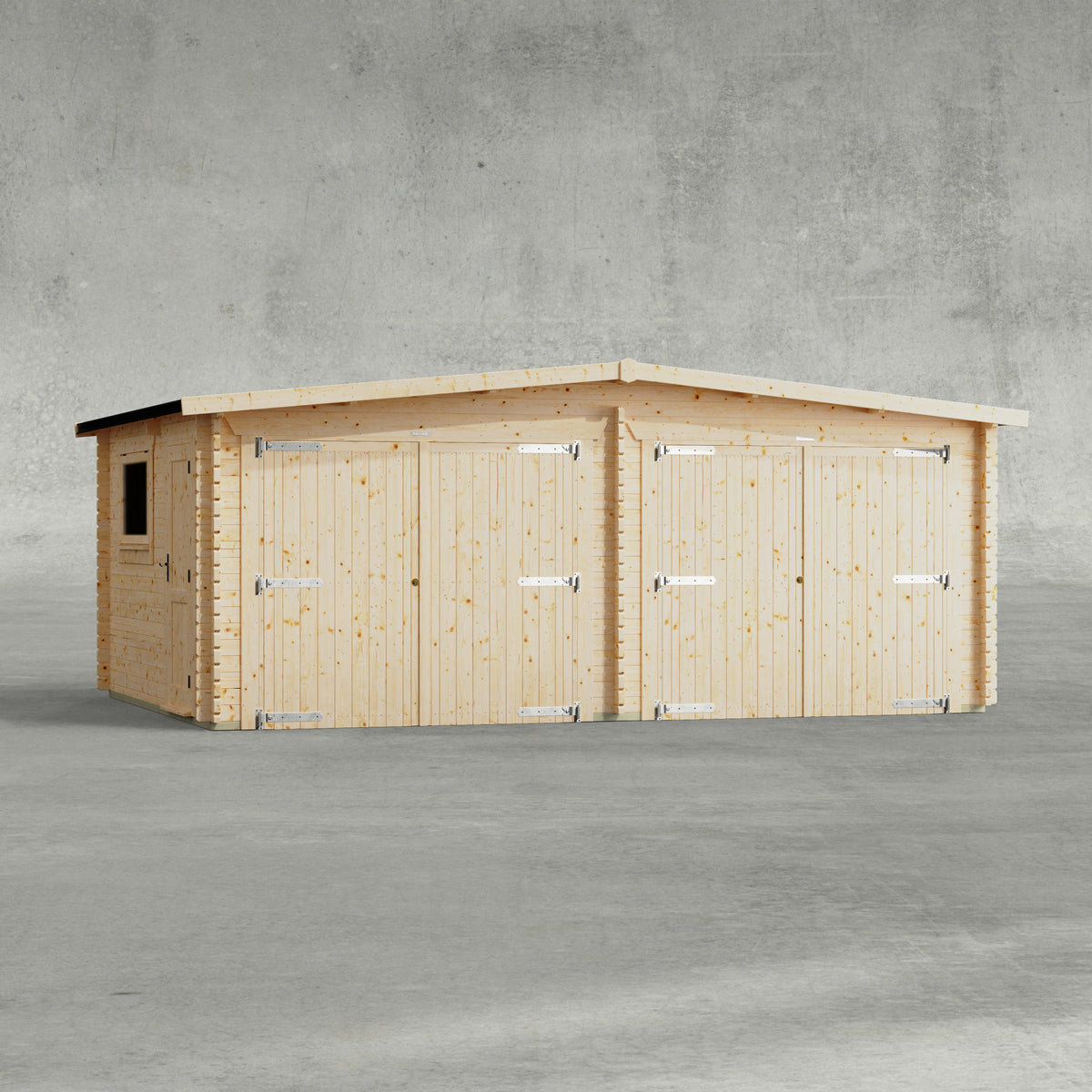 Power Sheds Power Apex Log Cabin Double Garage 14ft x 20ft
