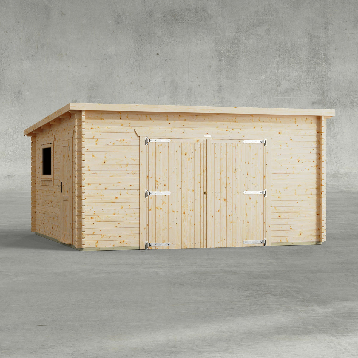 Power Sheds Power Pent Log Cabin Garage 16ft x 16ft