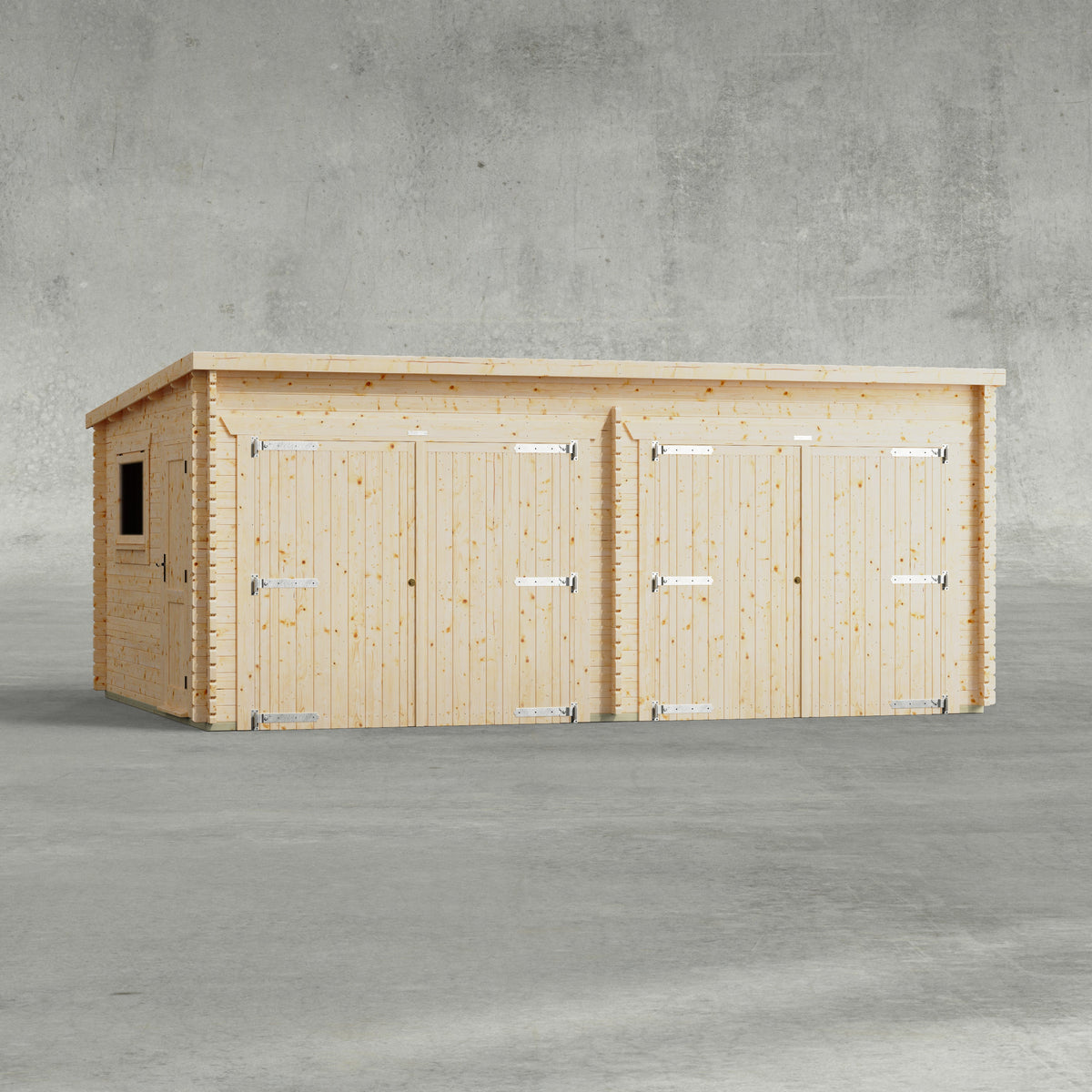 Power Sheds Power Pent Log Cabin Double Garage 20ft x 14ft