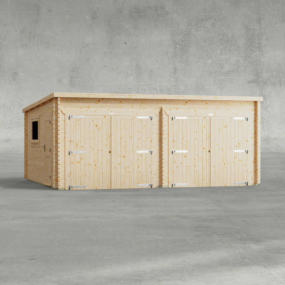 Power Sheds Power Pent Log Cabin Double Garage 20ft x 16ft