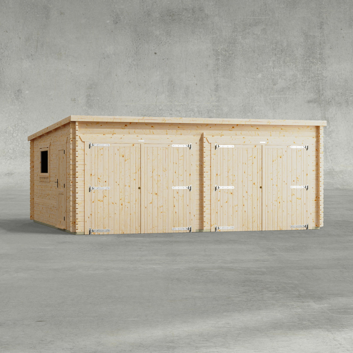 Power Sheds Power Pent Log Cabin Double Garage 20ft x 18ft