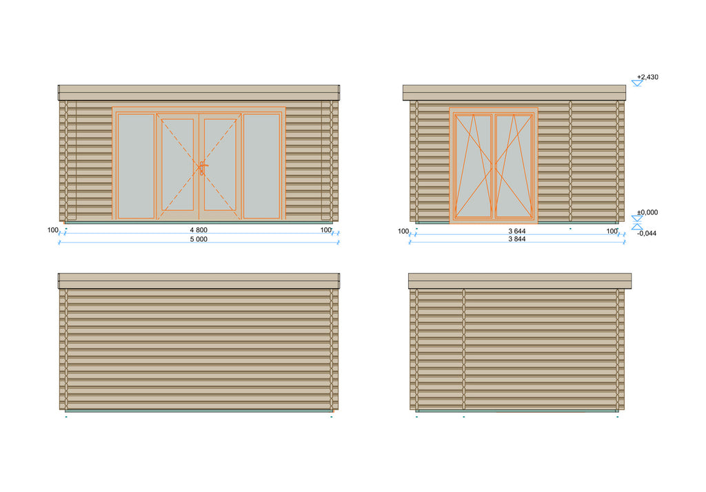 Shire Nuuk 44mm Log Cabin – drawing