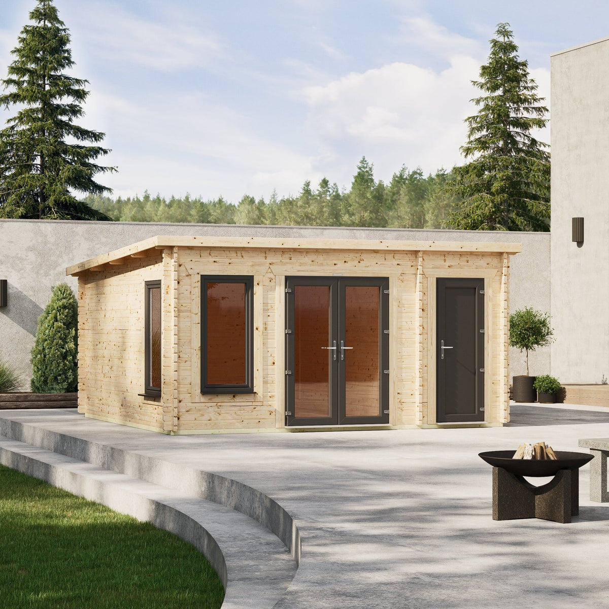 Power Sheds – Power Pent Combi Log Cabin