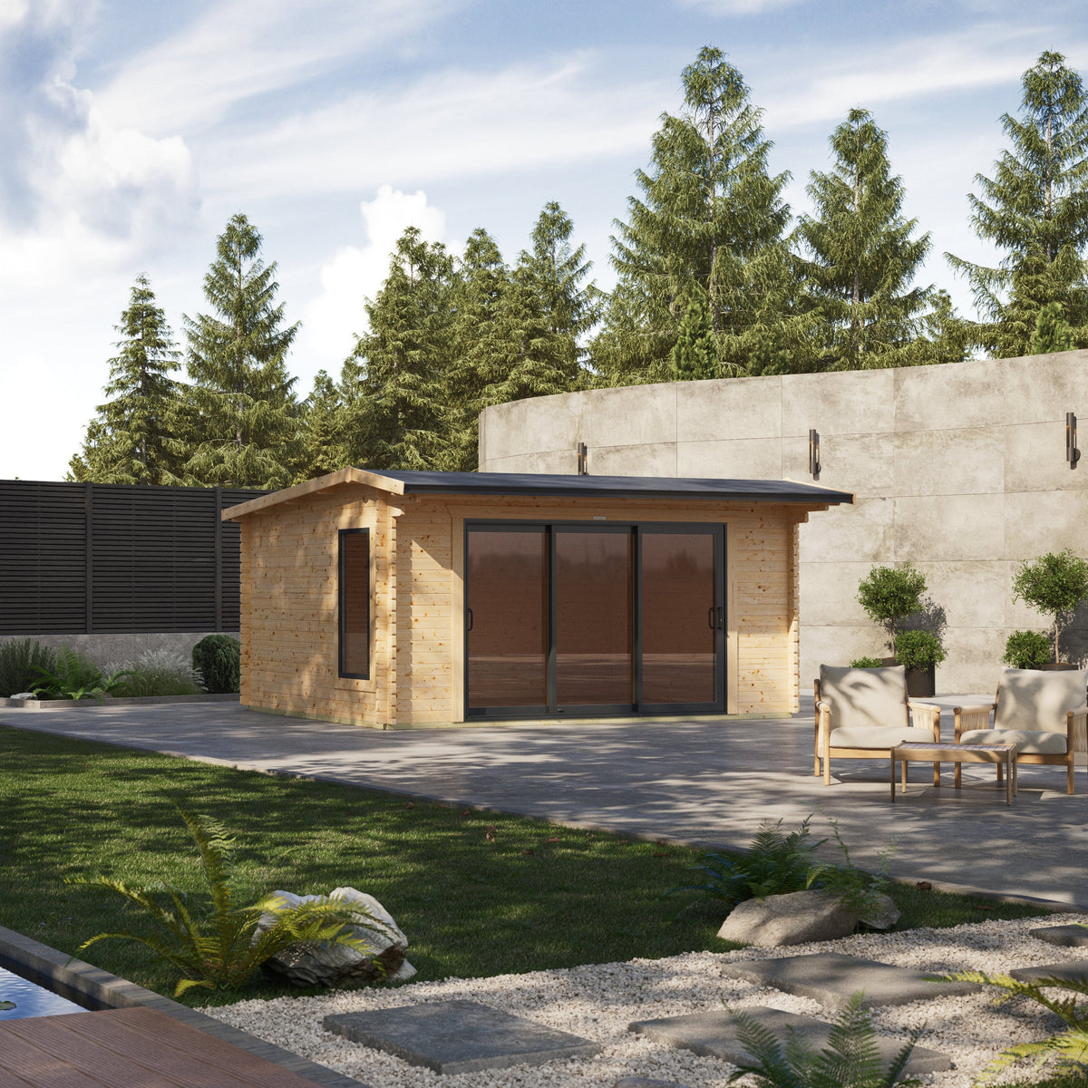 Power Sheds – Power Apex Aluminium Log Cabin