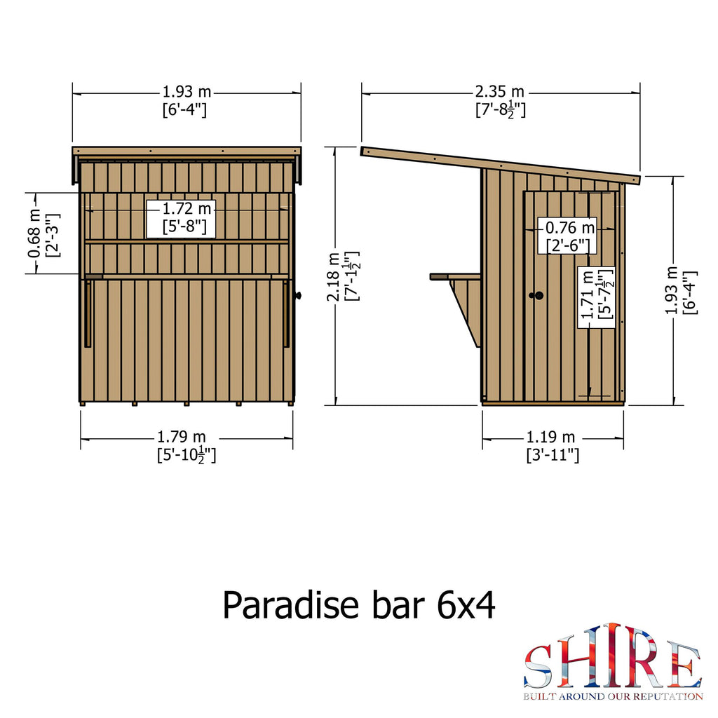 Shire Paradise garden bar – floor plan