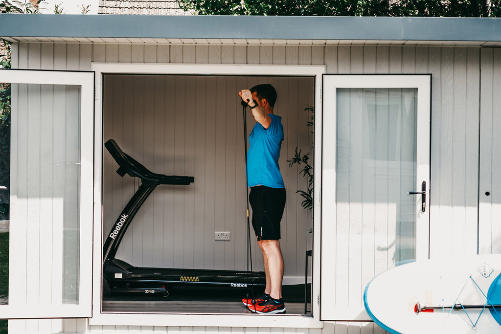 PentHaus garden room fitted out as a home gym