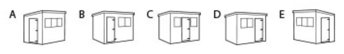 Shedlands door position options – pent sheds