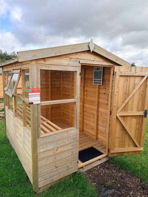1/2 Glazed Potting Shed 8x6 interior - ex display