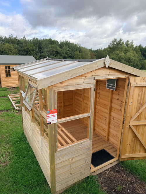 1/2 Glazed Potting Shed 8x6 - ex display