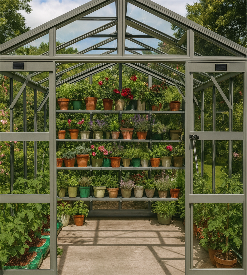 Elite Sanctuary 8 Greenhouse – double doors detail
