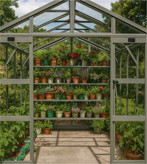 Elite Sanctuary 8 Greenhouse – double doors detail