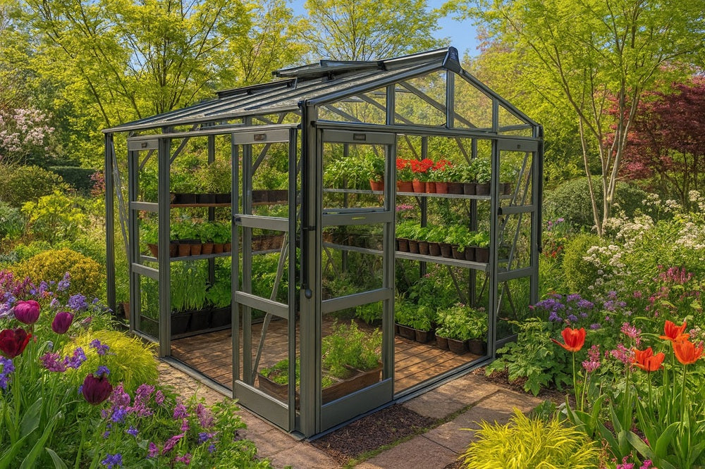 Elite Sanctuary 8 Greenhouse – graphite finish
