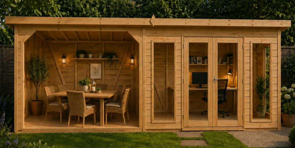 TGB Sovereign Brighton Contemporary Alfresco Summerhouse – dining area setup