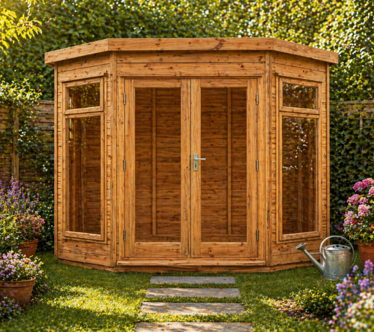TGB Sovereign Devon Contemporary Corner Summerhouse – exterior angle