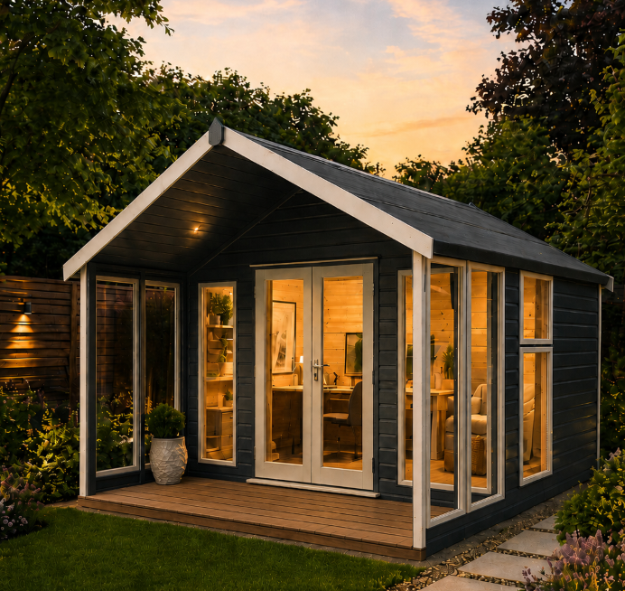 TGB Sovereign Glasgow Premium Summerhouse – veranda decking view