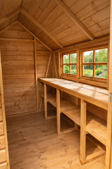 TGB Sovereign Surrey Premium Apex Shed – interior view