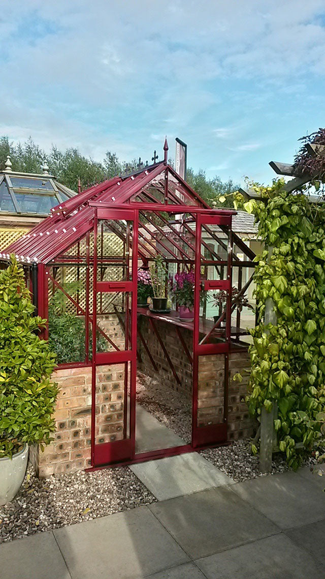Elite Thyme Dwarf Wall Greenhouse – berry powder-coated finish
