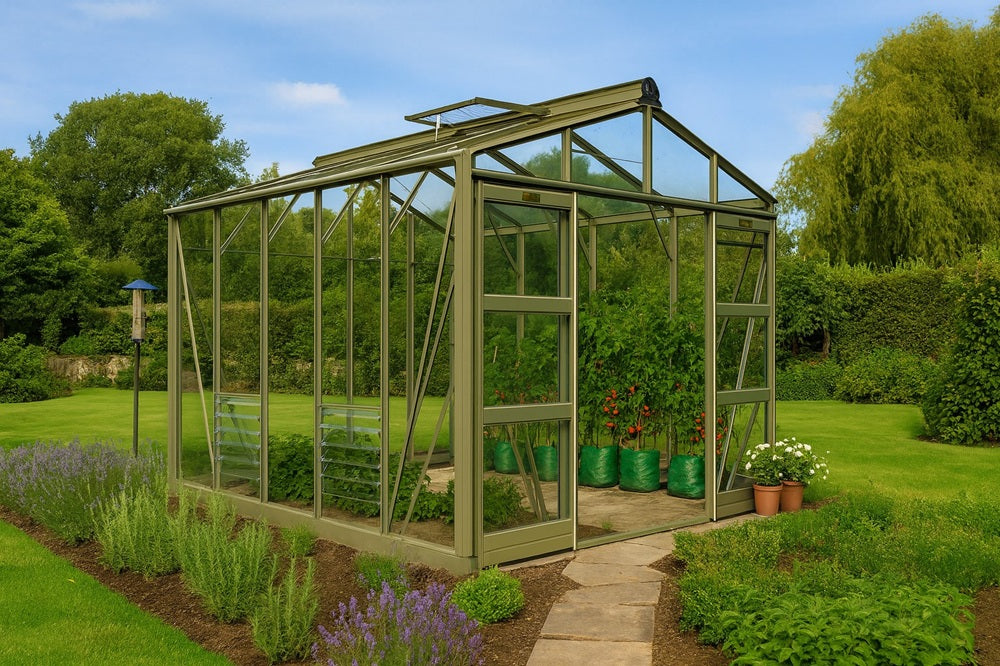 Elite Sanctuary 8 Greenhouse – 10x8 olive finish