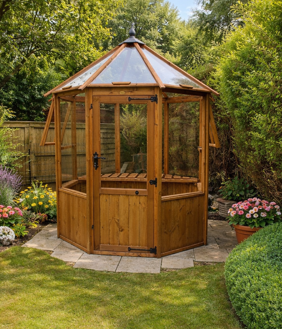 A1 – Wellow Octagonal Greenhouse – exterior view