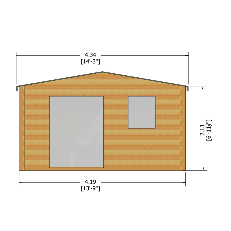 Shire Abbeyford log cabin – render view 2
