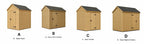 Apex shed door positions A to D