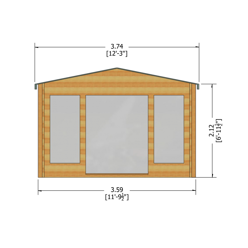 Shire Argyll log cabin – render view 2