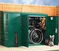 Asgard metal storage in a garden