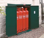 Asgard metal storage in a garden