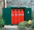Asgard metal storage in a garden