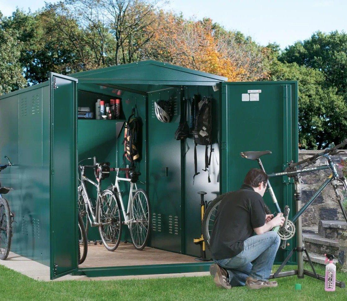 Asgard metal shed in a garden