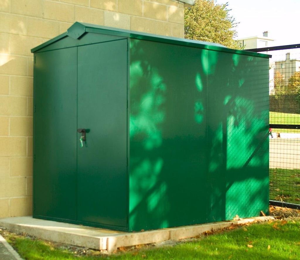 Asgard metal shed in a garden