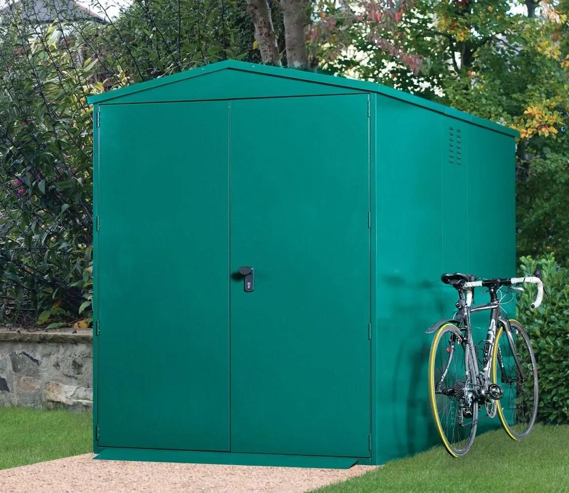 Asgard metal shed in a garden