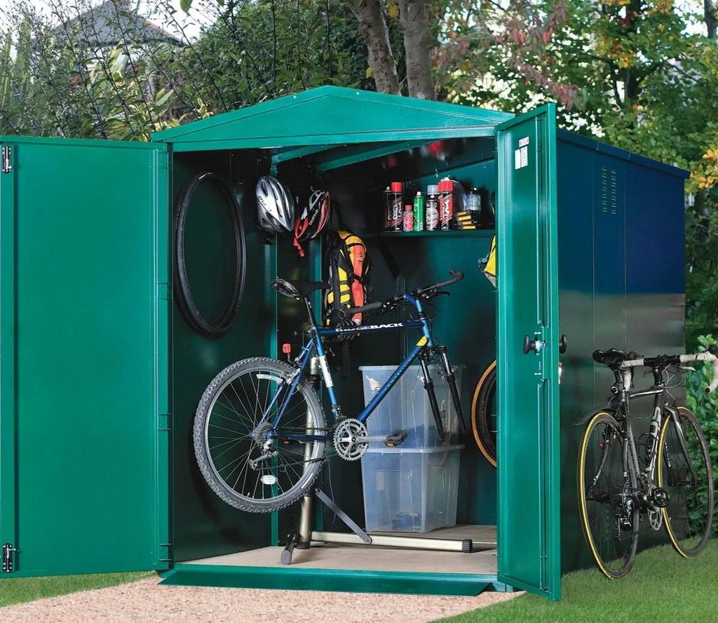 Asgard metal shed in a garden