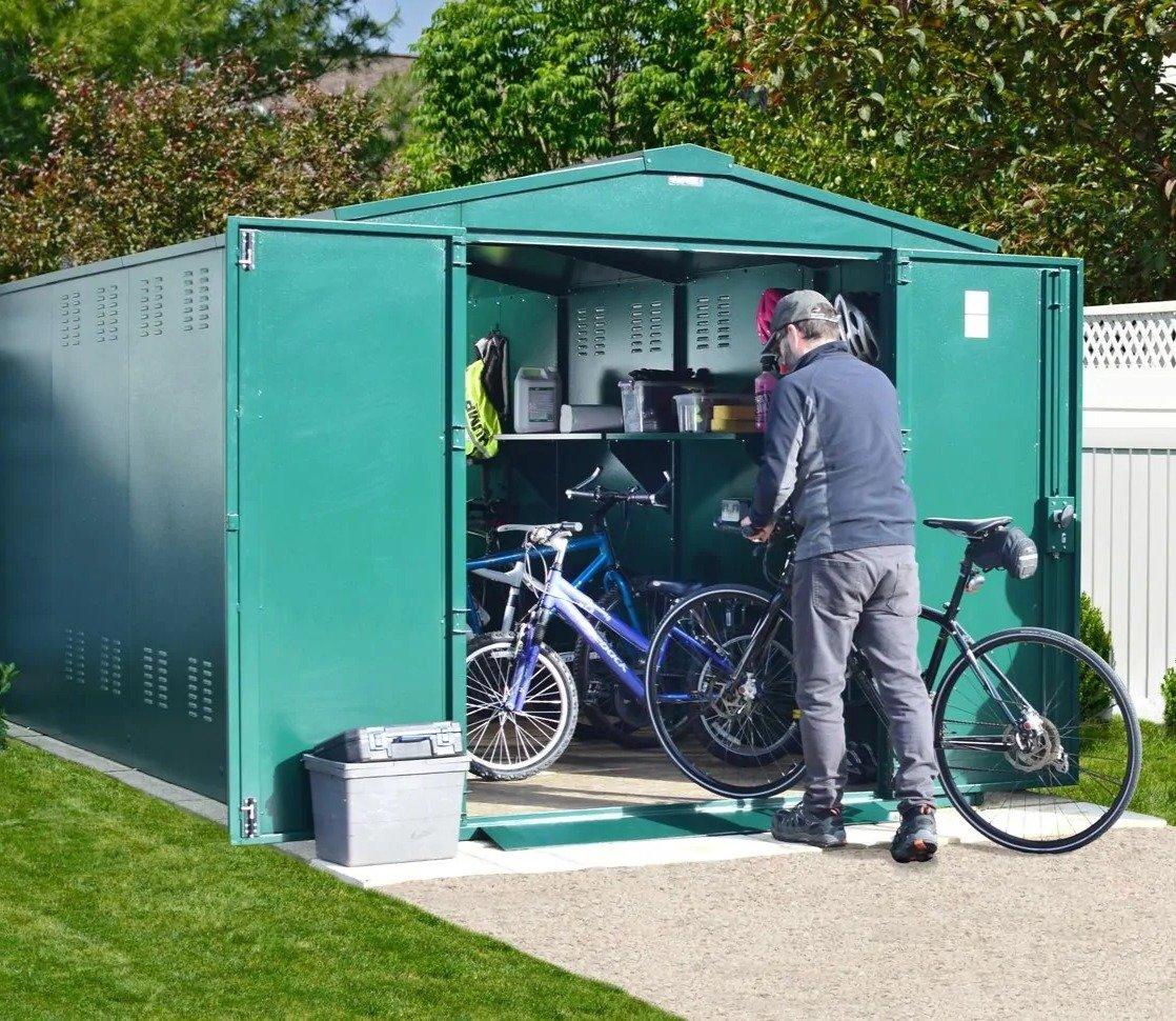 Asgard metal shed in a garden