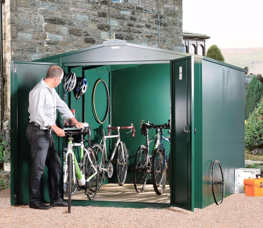 Asgard metal shed in a garden