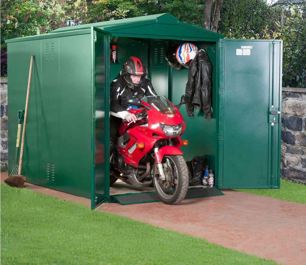 Asgard metal shed in a garden