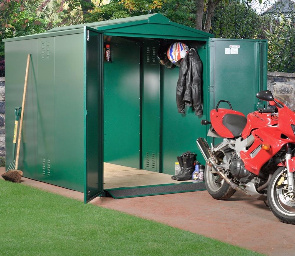 Asgard metal shed in a garden