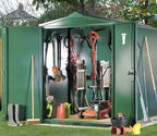 Asgard metal shed in a garden
