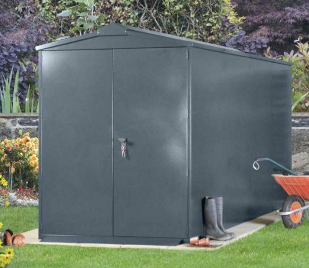 Asgard metal shed in a garden