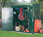 Asgard metal shed in a garden