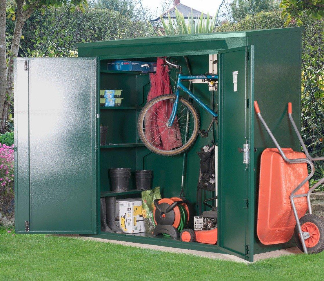 Asgard metal shed in a garden