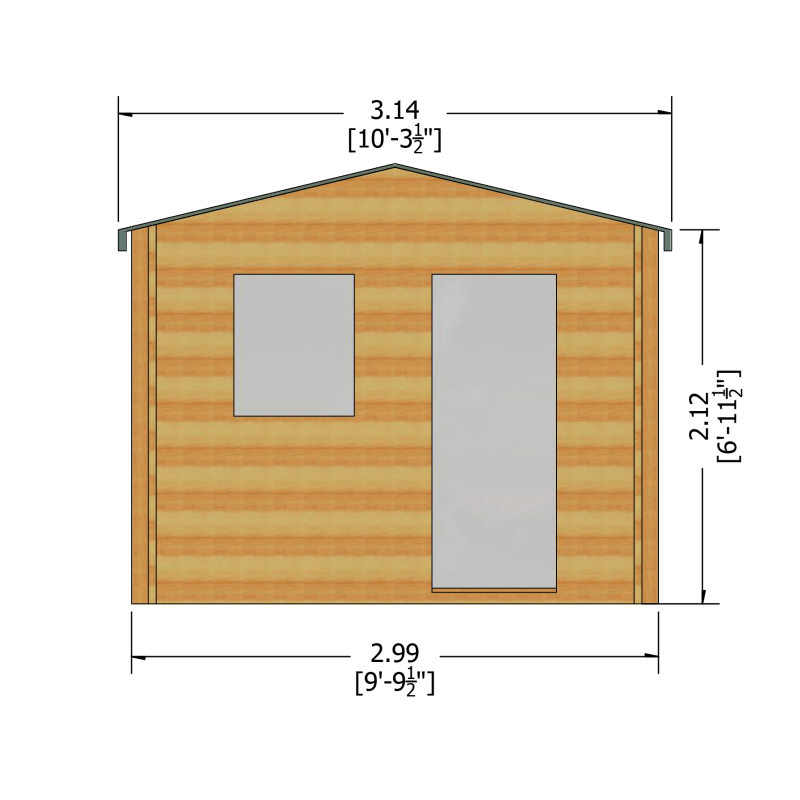 Shire Belham log cabin – render view 2