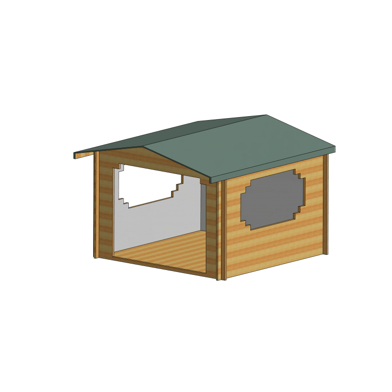Shire Bere log cabin – render view 2