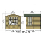 Shire Buckingham 7x7 summerhouse – line drawing