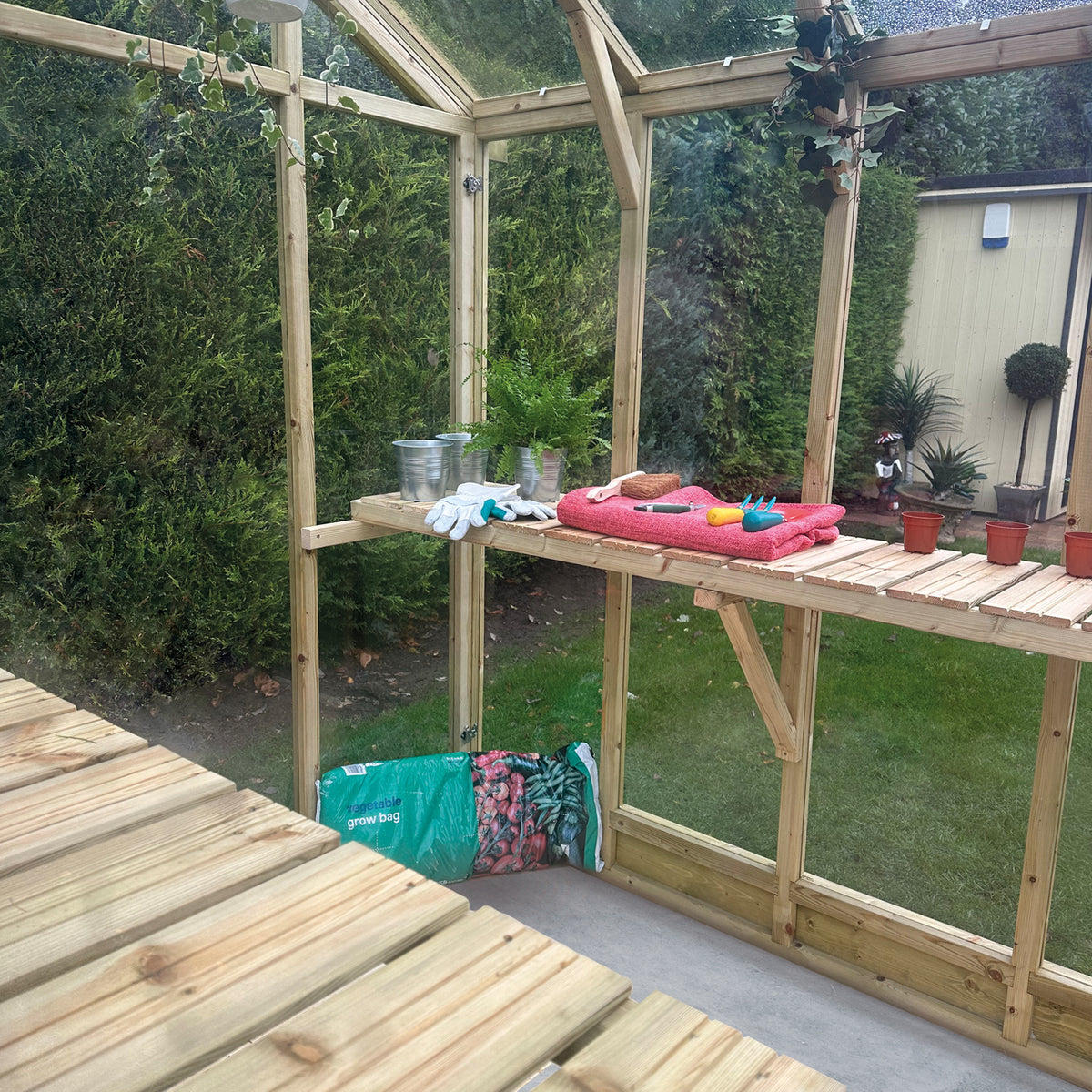 TGB Coppice Ashdown Apex Greenhouse – exterior angle