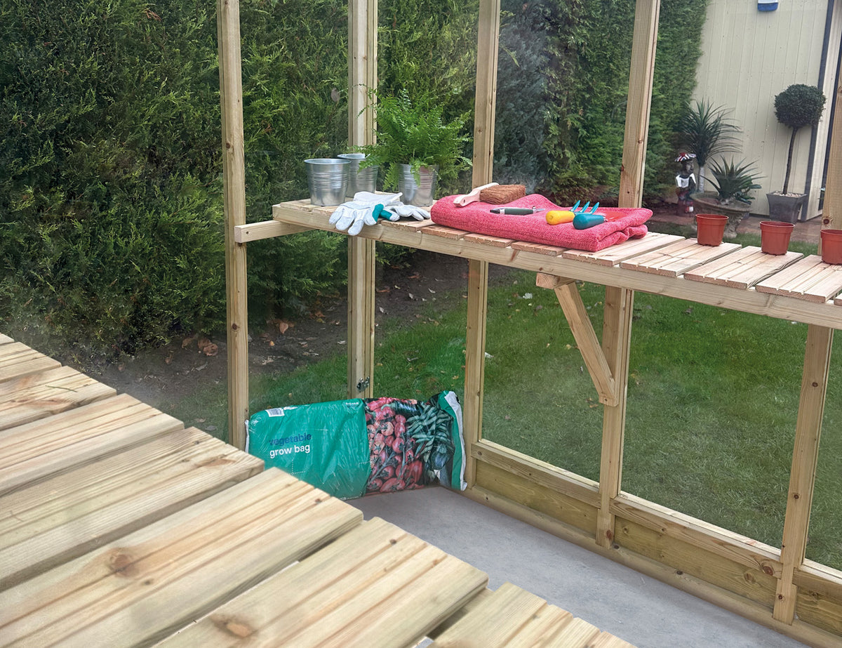 TGB Coppice Ashdown Apex Greenhouse – garden setting